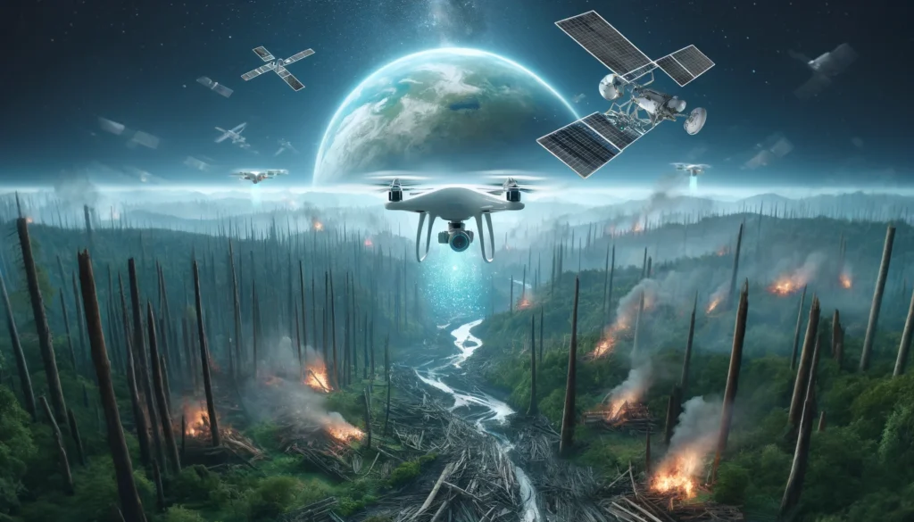 ai in climate change: ai-powered drones and satellites observing deforestation