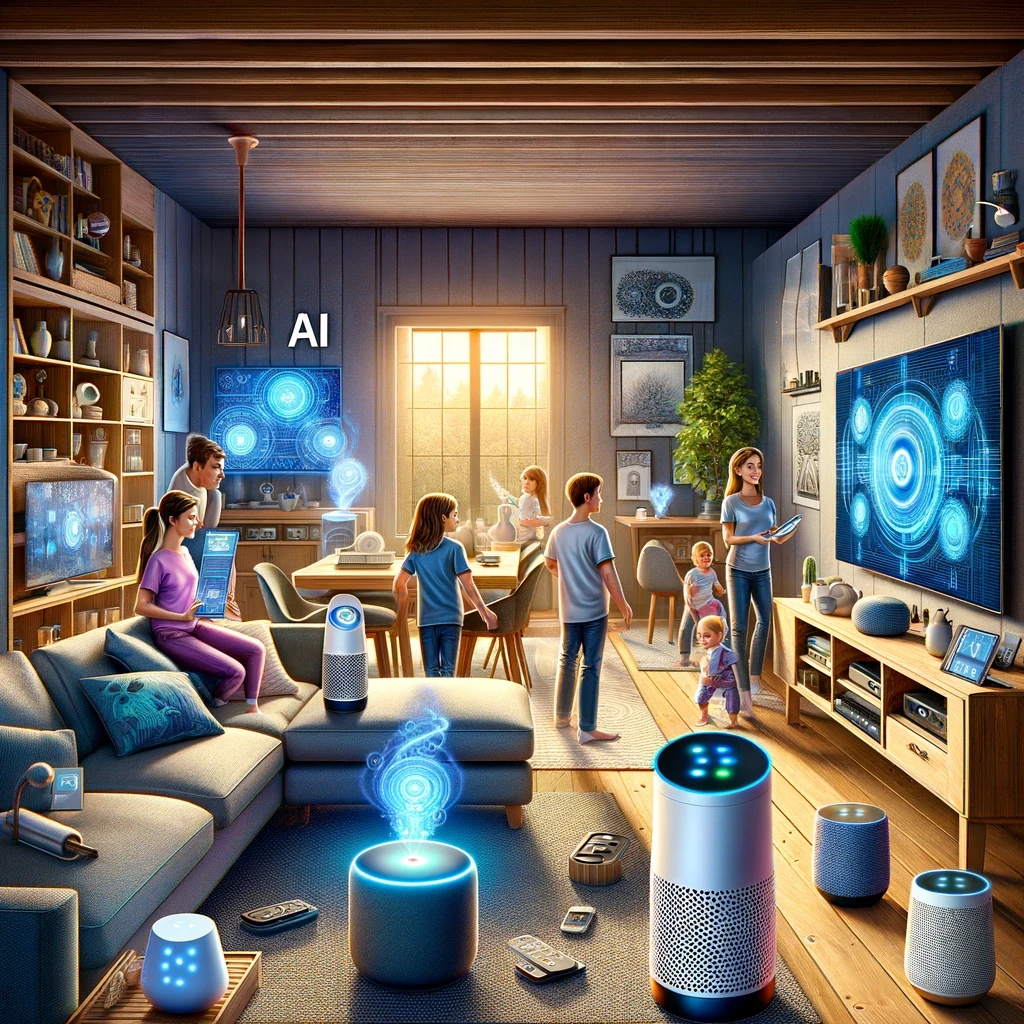 ai integration in consumer technology: digital assistants siri and alexa processing voice commands, showcasing key ai milestones. - ai's evolution